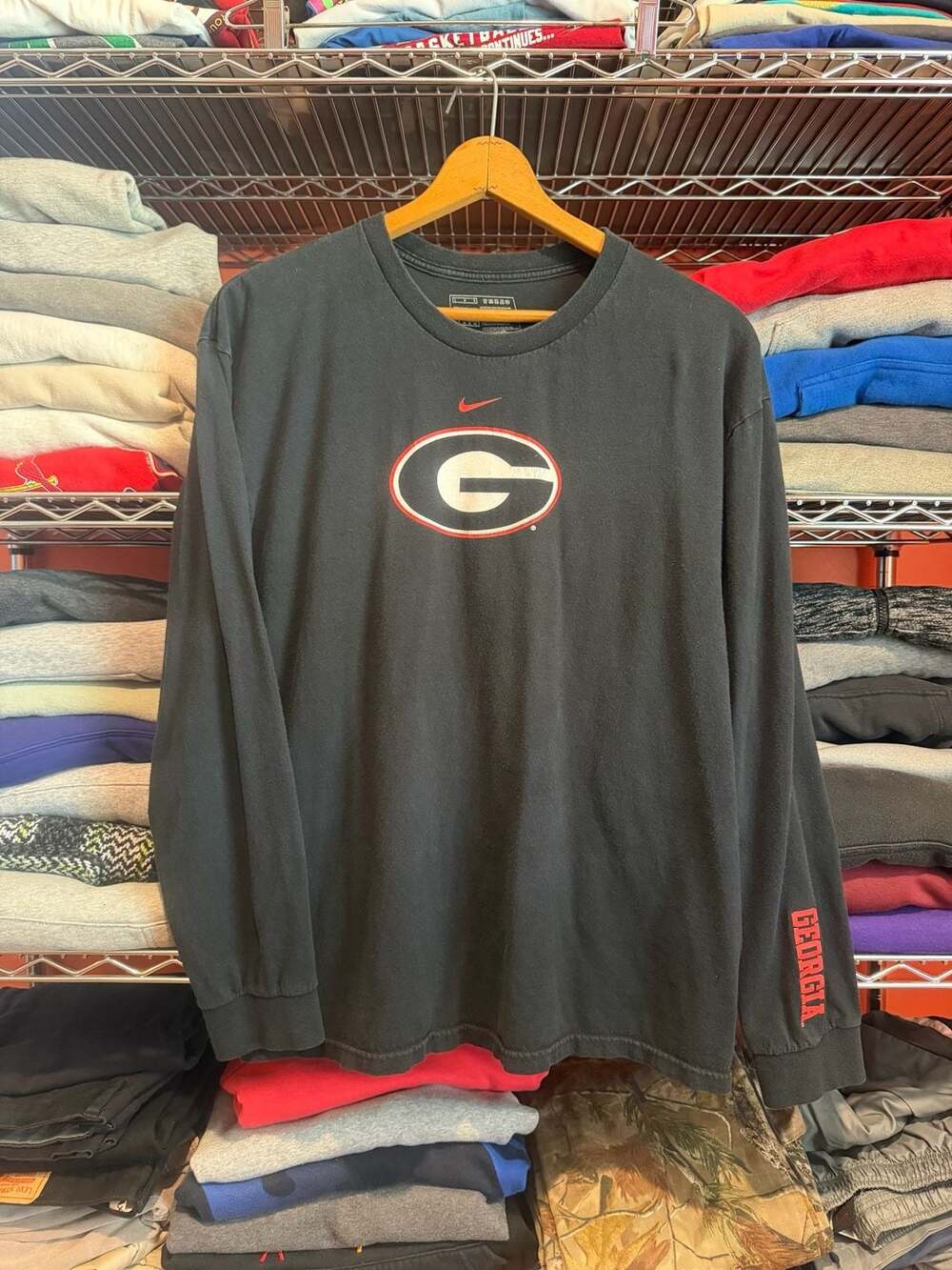 Nike Georgia Bulldogs Black Long Sleeve Tee Shirt Size Large Men